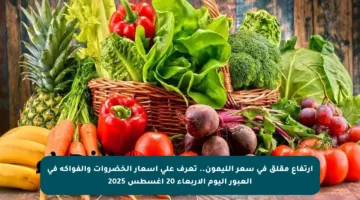 ارتفاع مقلق في سعر الليمون.. تعرف على أسعار الخضروات والفواكه في العبور اليوم الأربعاء 20 أغسطس 2025